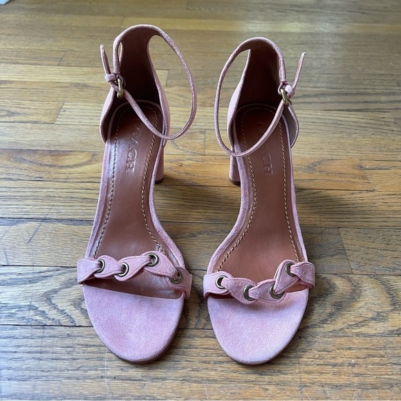 NEW Coach Link Pink Peony Suede Heel Size 8 NWOT - Picture 3 of 9